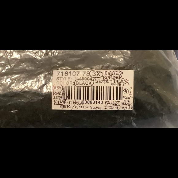 ⭐️NWT J.Jill 3X Black (Lightweight/Medium Weight) Sweater Dress Wide Ribbed Hem - Picture 9 of 9